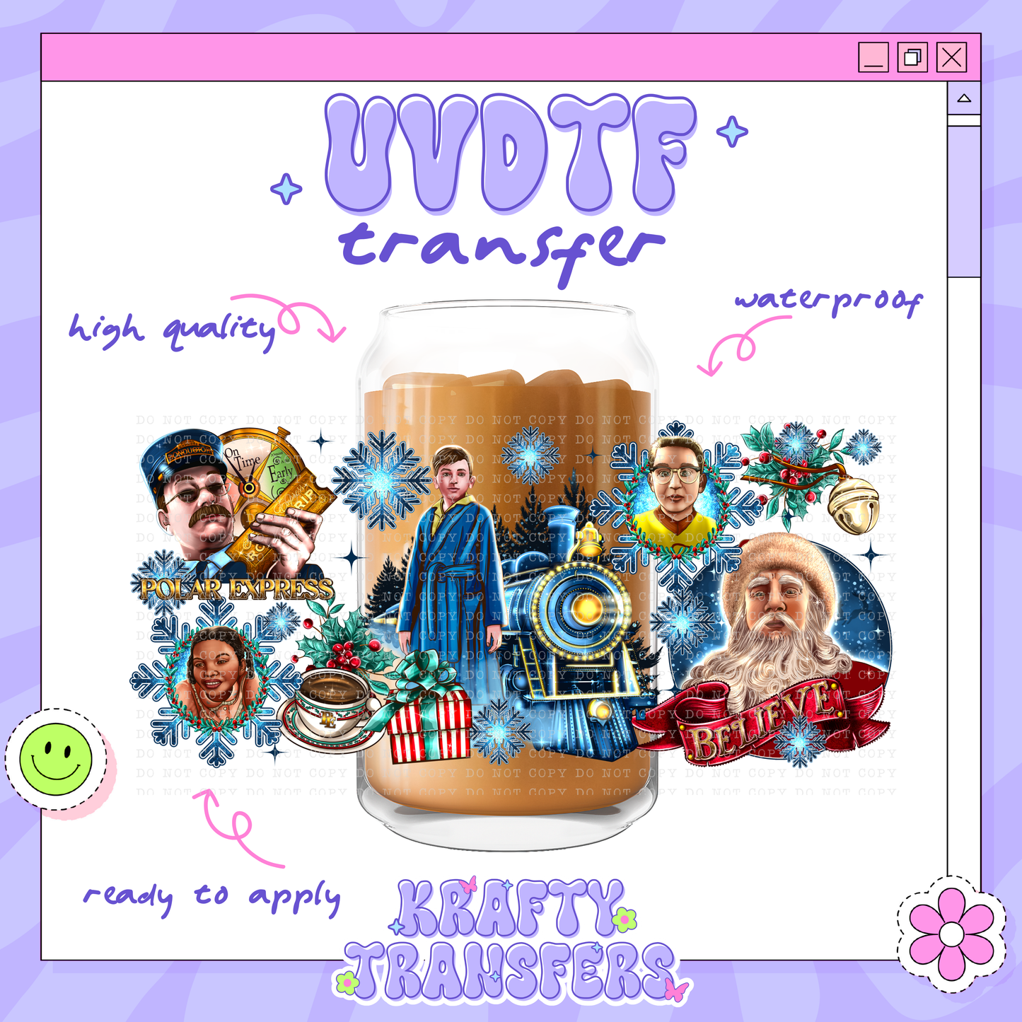 Holiday Train - 16oz Glass Wrap