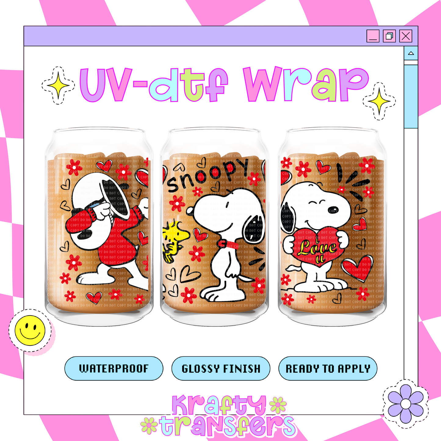 Dog Vday - 16 oz Glass Wrap