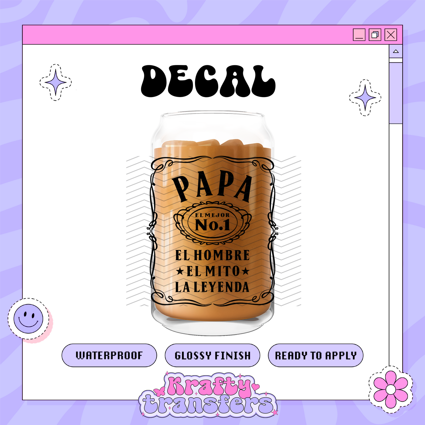 Best Father / Papa #1 - UVDTF Decal (options)