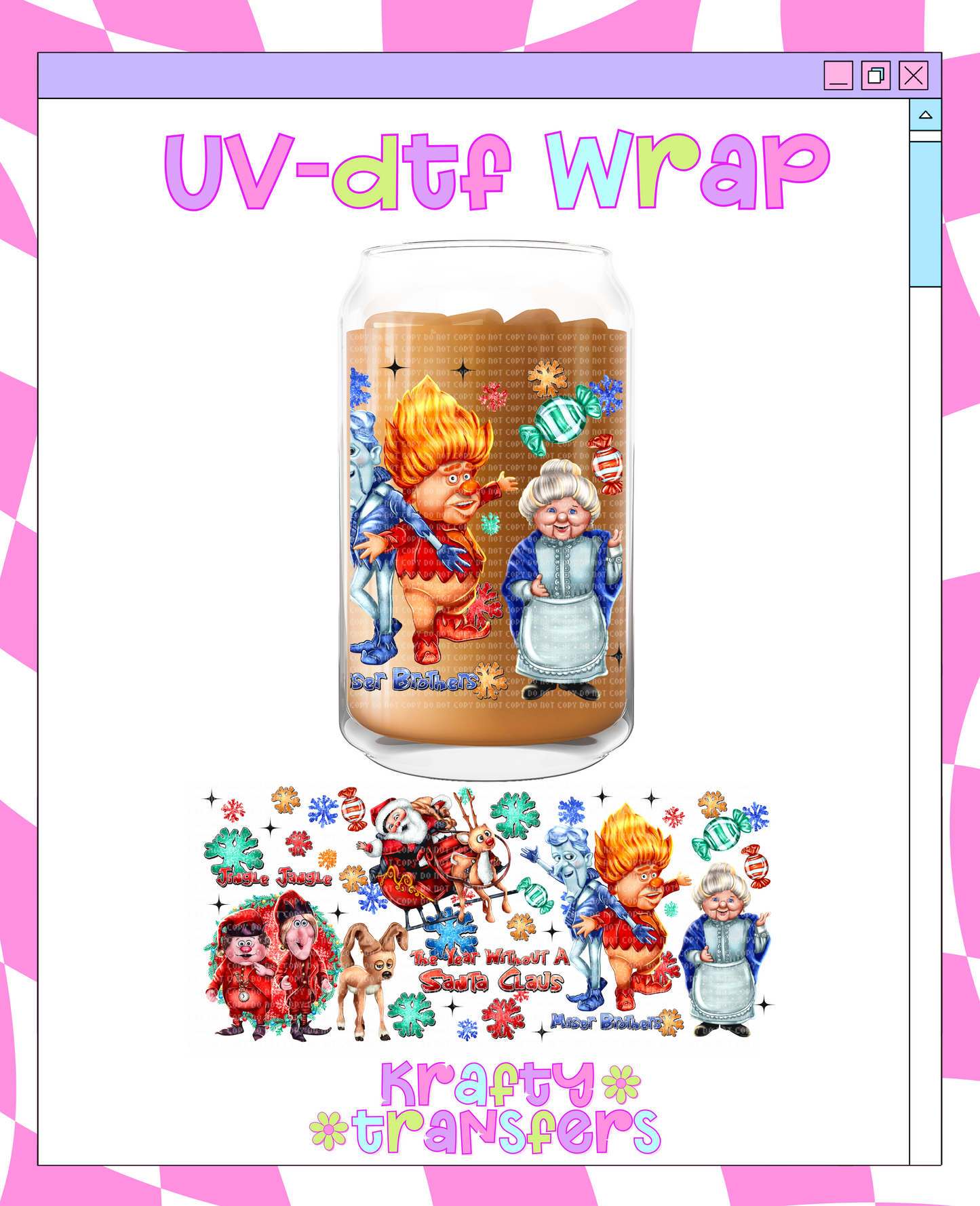 Santa Claus - 16 oz Glass Wrap