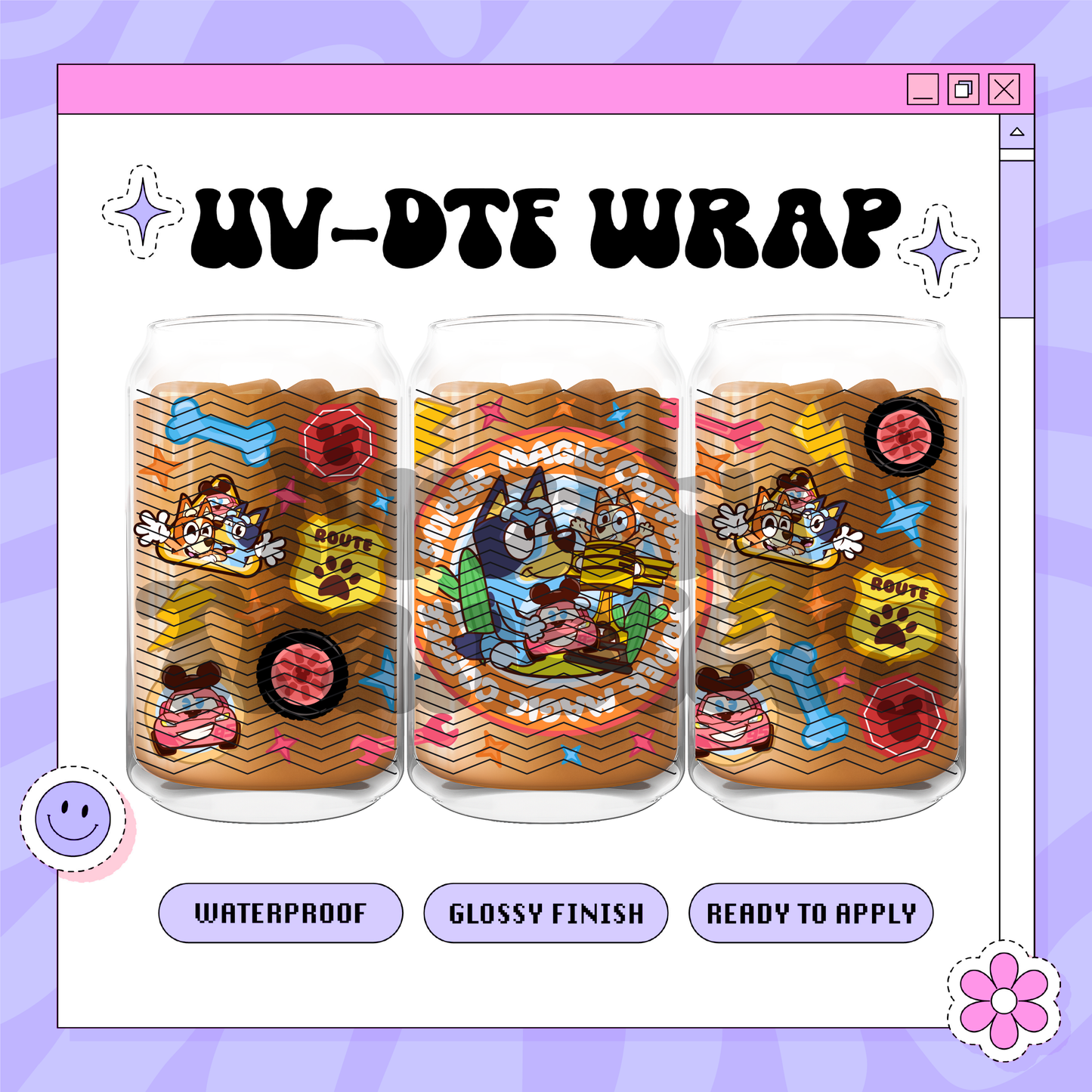 Dogs Super Magic Dis - 16oz Glass Wrap