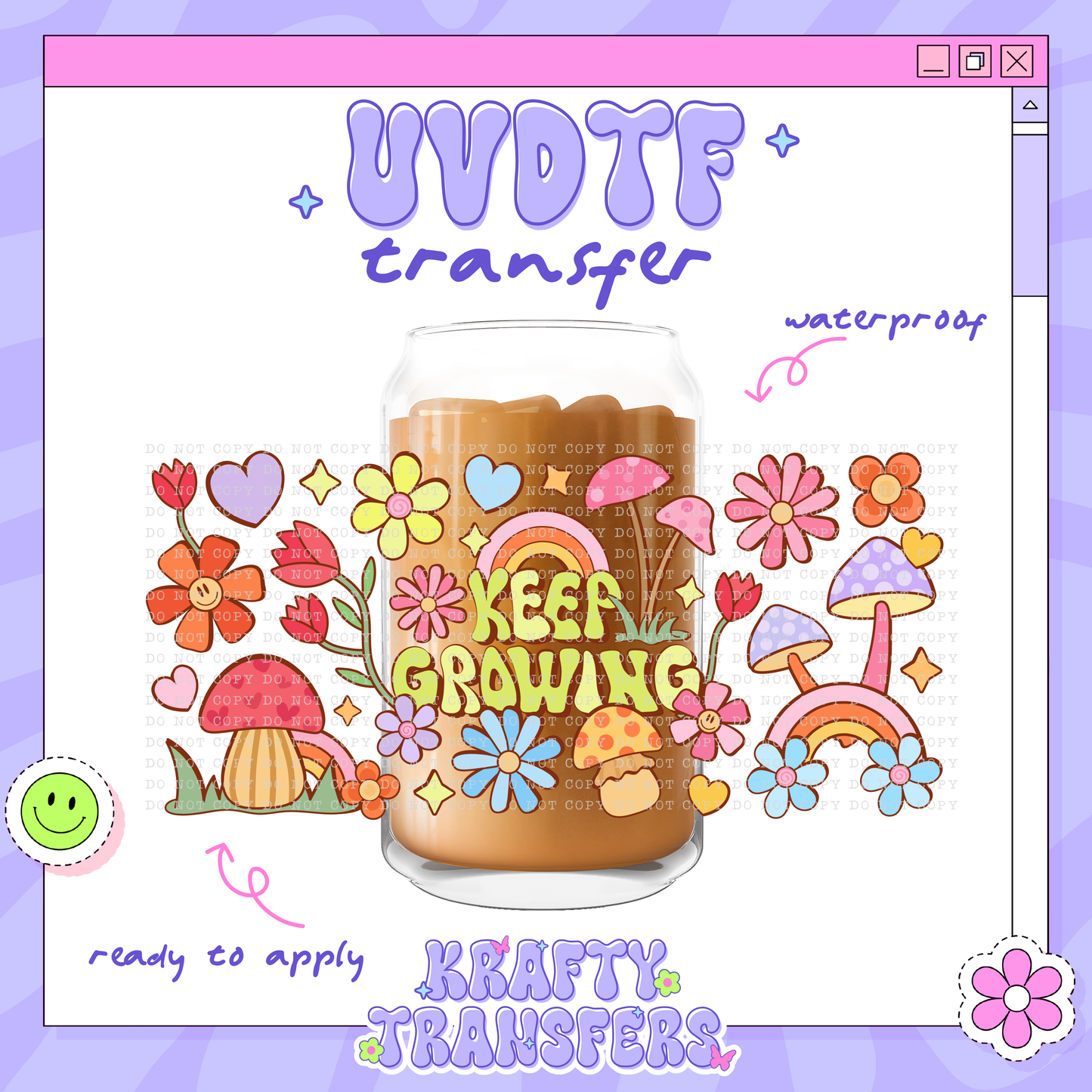 Keep Growing - 16oz Glass Wrap