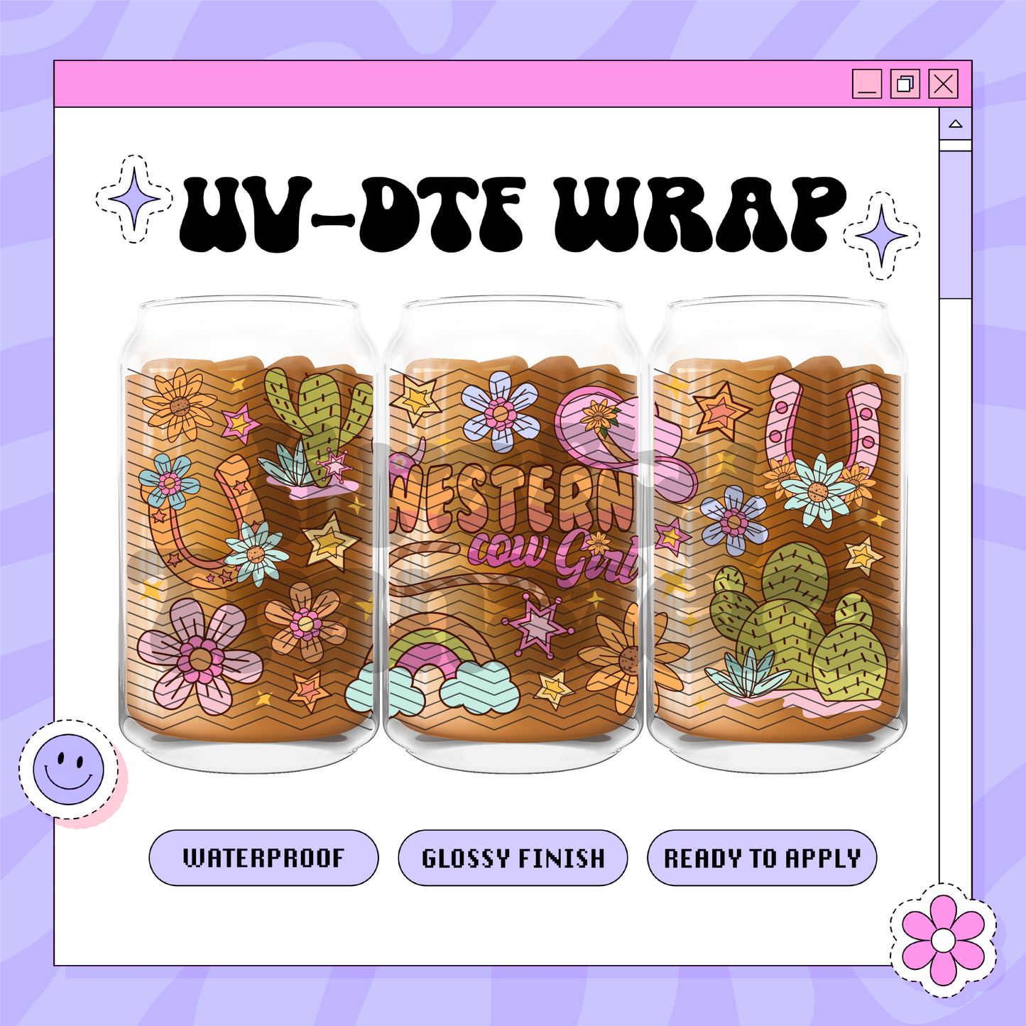 Western Girl Quote - 16oz Glass Wrap