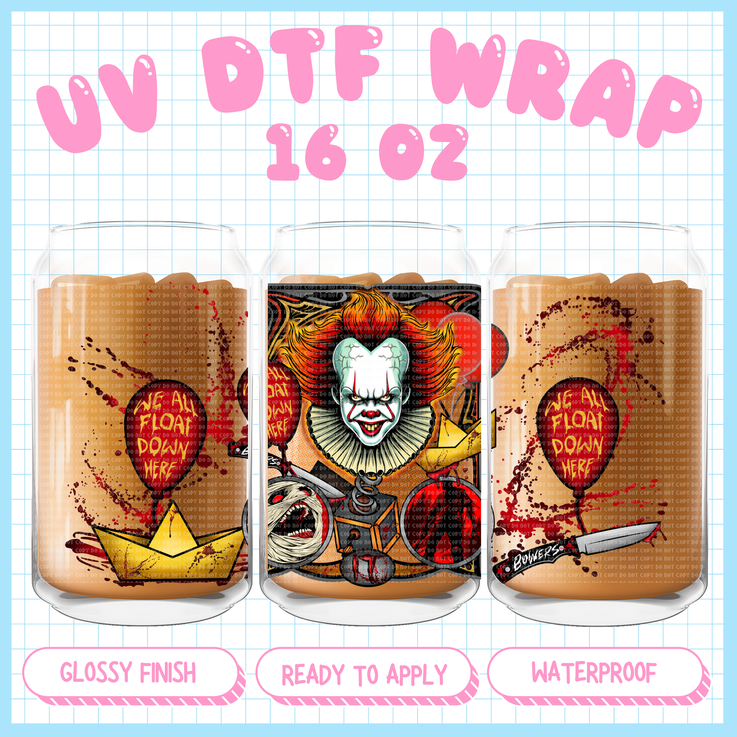 IT balloon - 16 oz UV DTF WRAP
