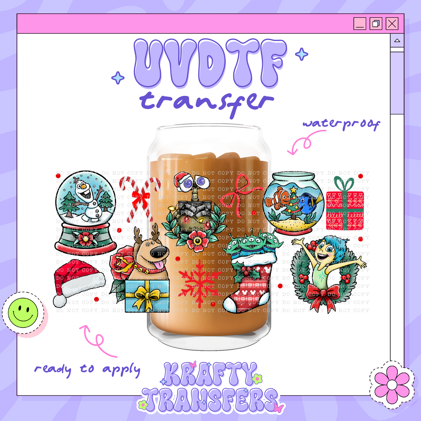 Xmas Dis Characters - 16oz Glass Wrap
