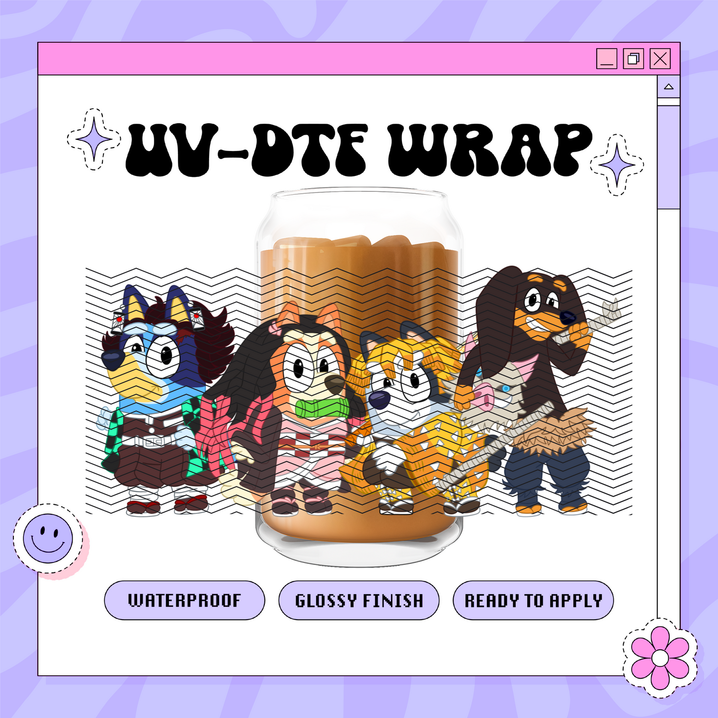 Anime Dis Demon Doggies - 16oz Glass Wrap