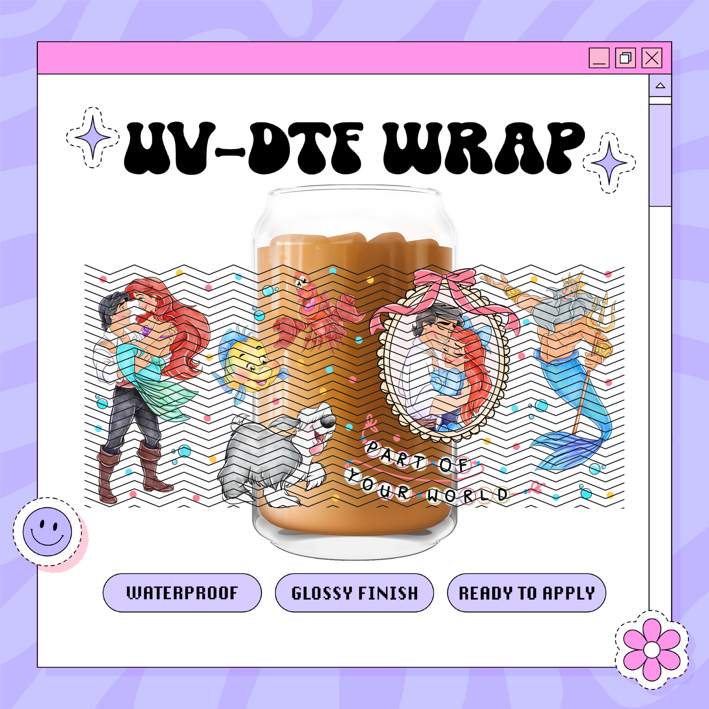 Dis Sea Mermaid - 16oz Glass Wrap