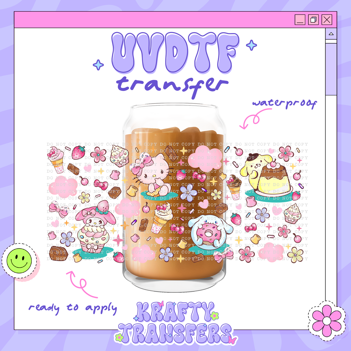 Kawaii Desserts - 16oz Glass Wrap