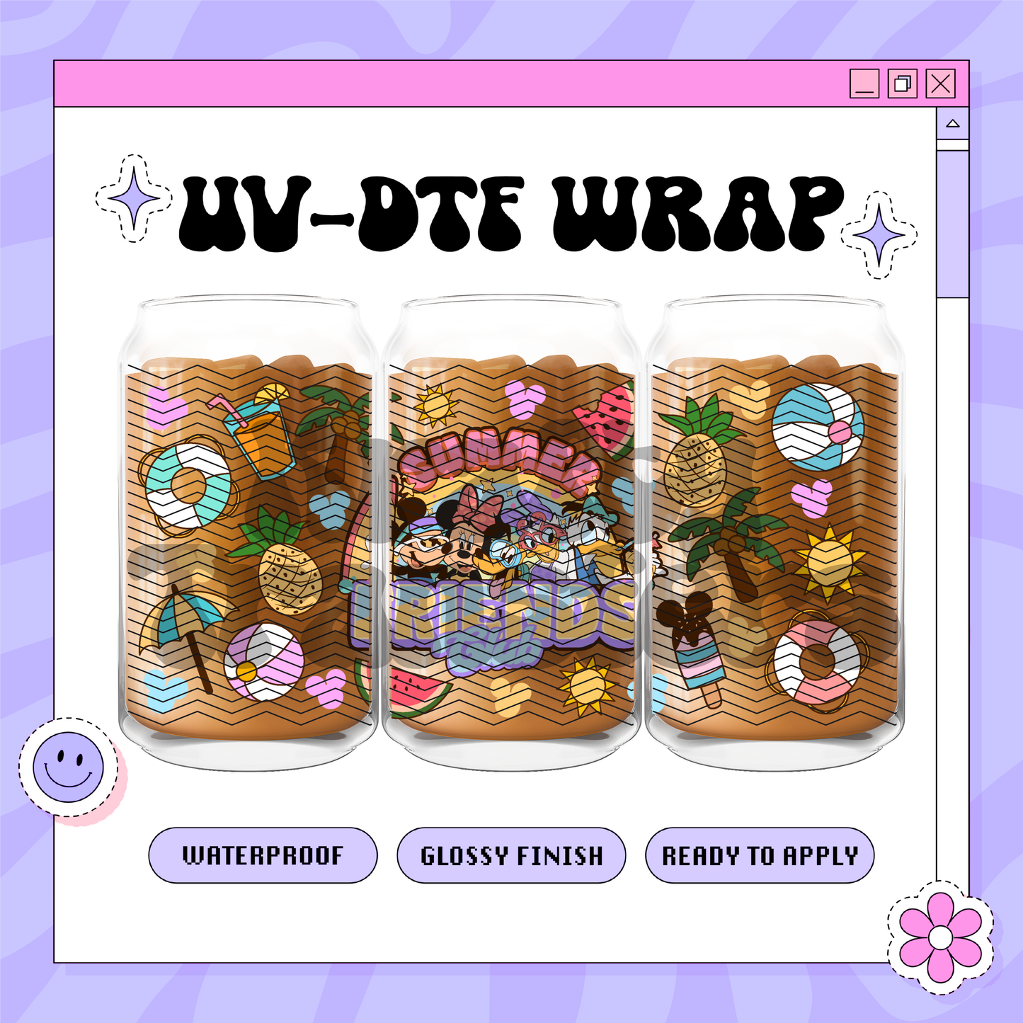 Summer Friends Dis - 16oz Glass Wrap