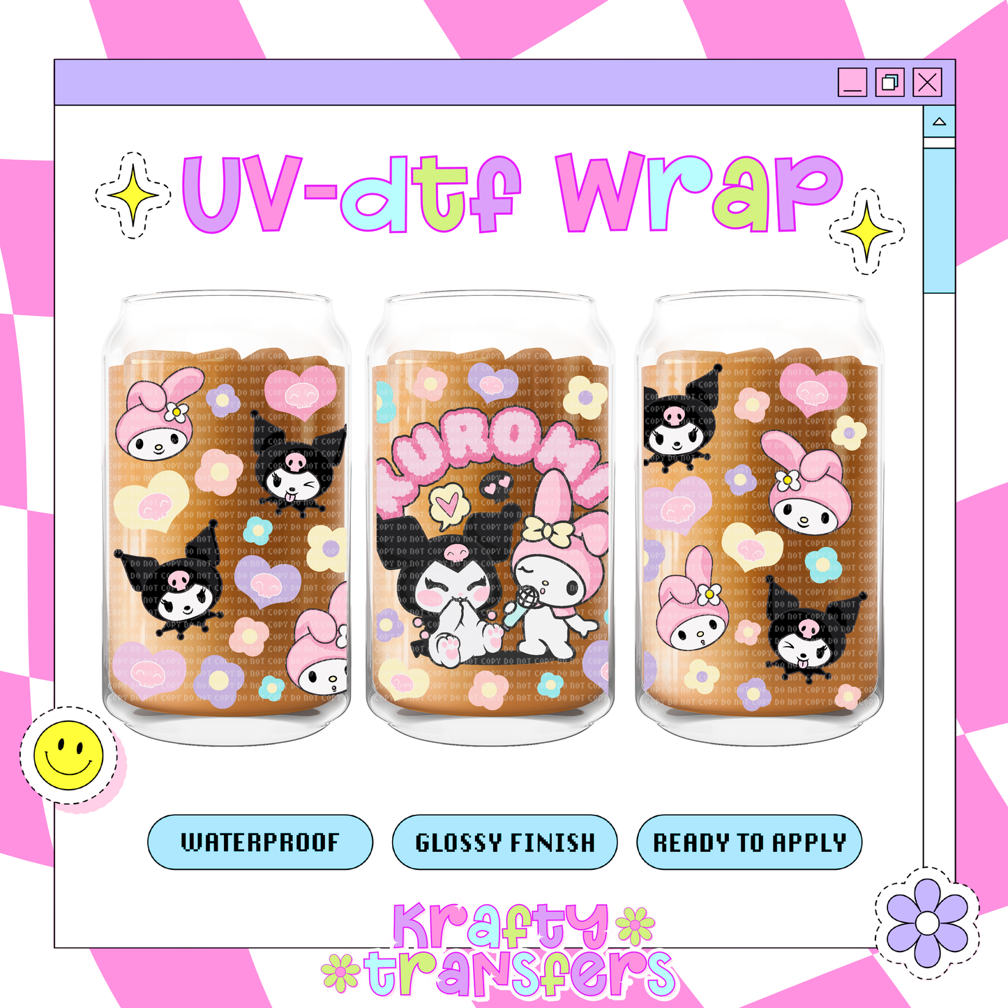 Kawaii Friends Forever - 16 oz Glass Wrap