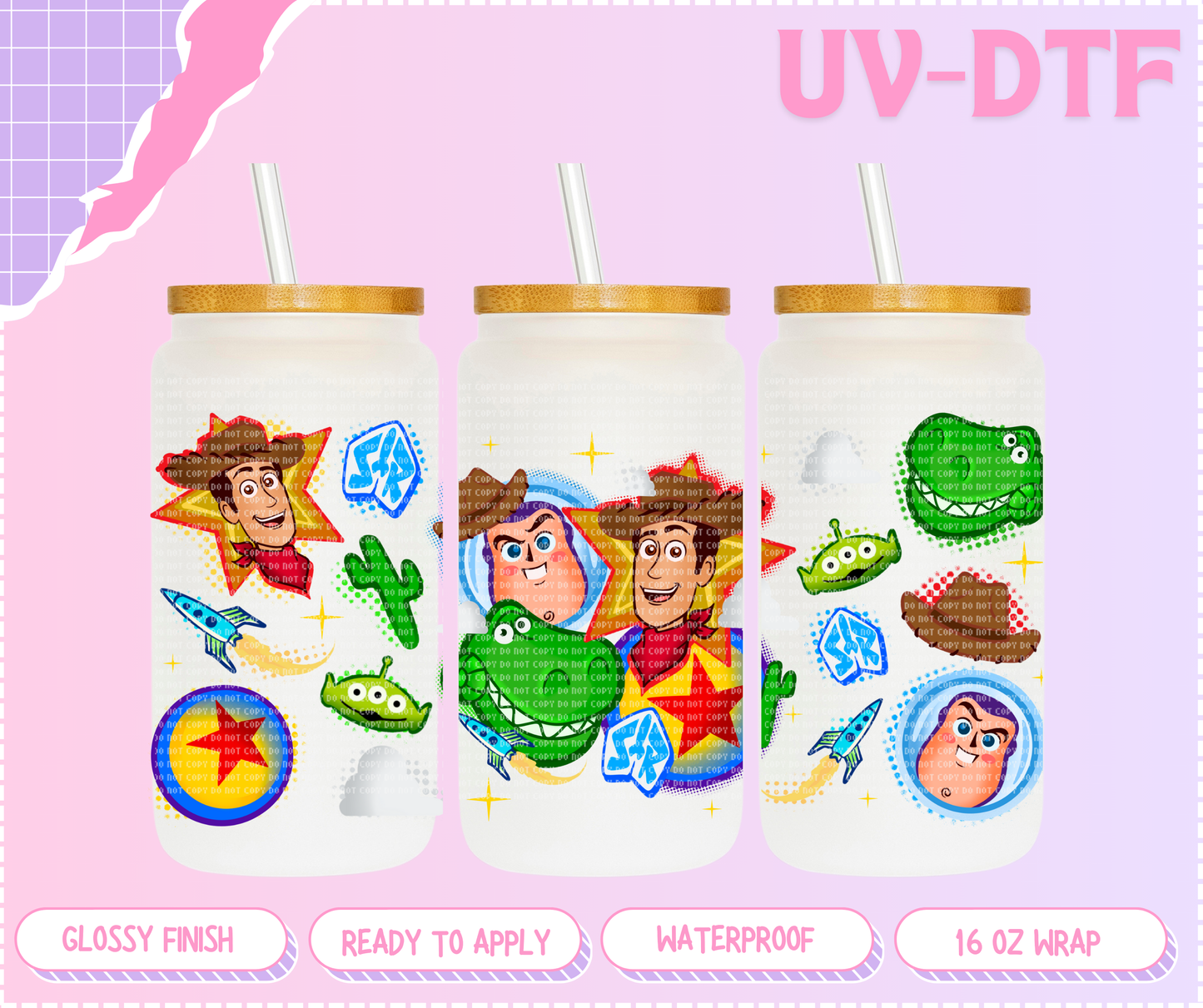 Toy friends - 16 Oz UV DTF Wrap