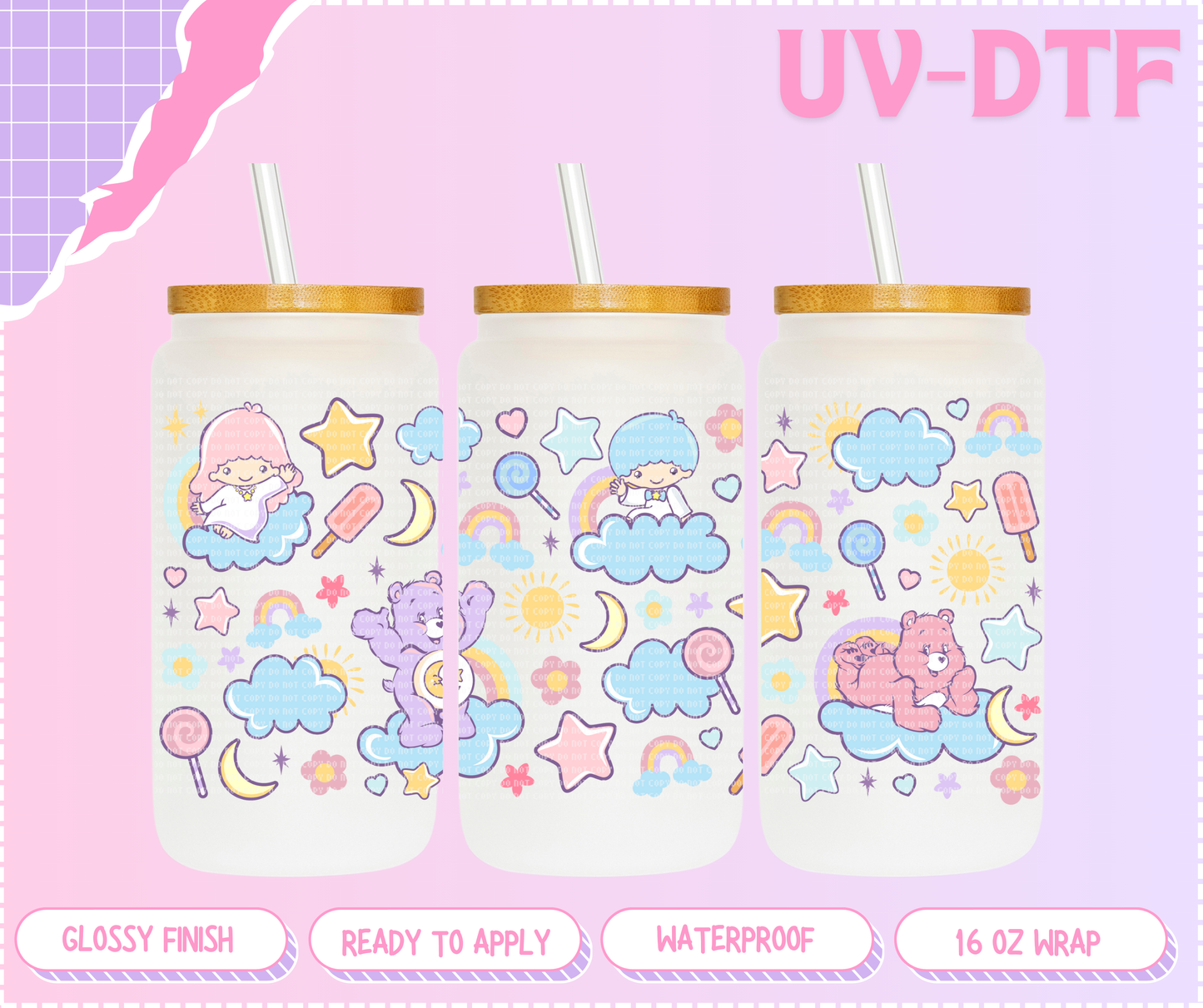 Bears Kawaii - 16 Oz UV DTF Wrap