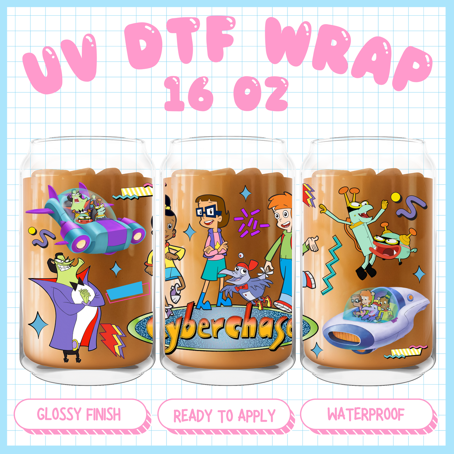 Cyber Chase
- 16 oz UV DTF WRAP EXCLUSIVE