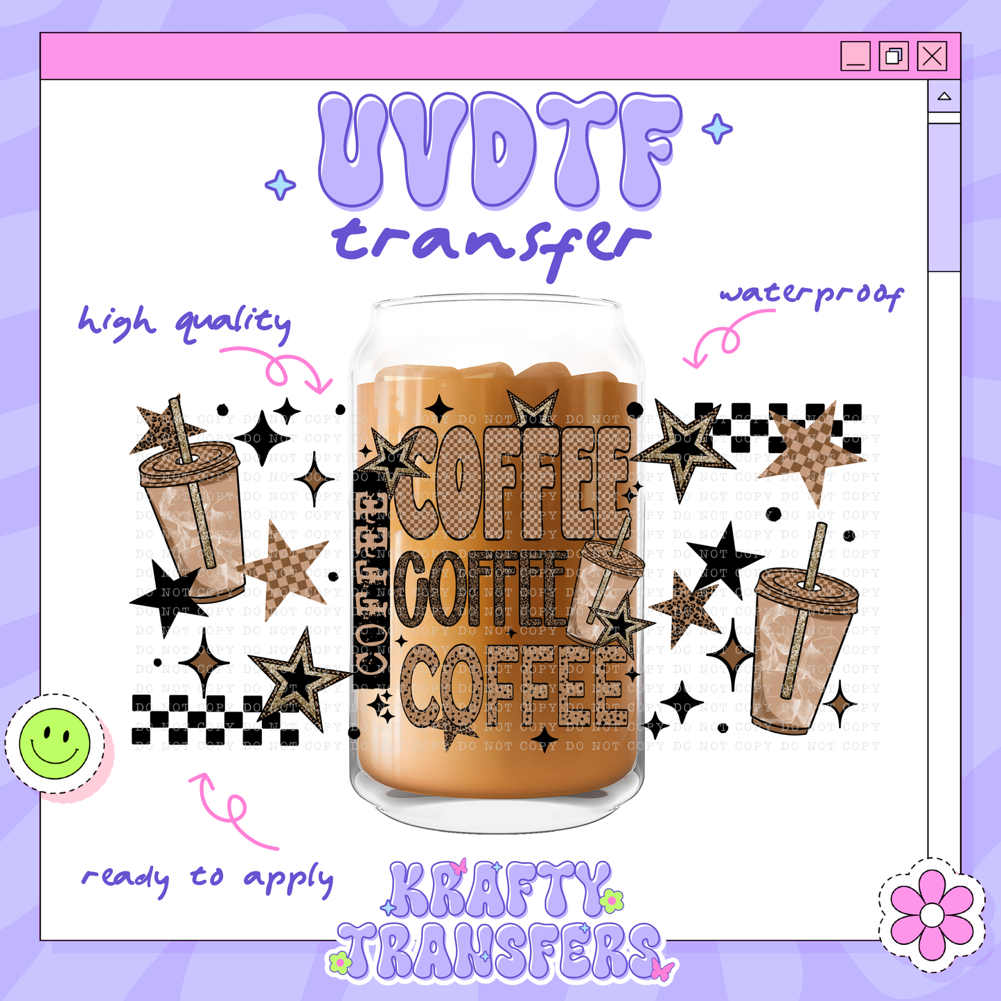 Coffee Coffee - 16oz Glass Wrap