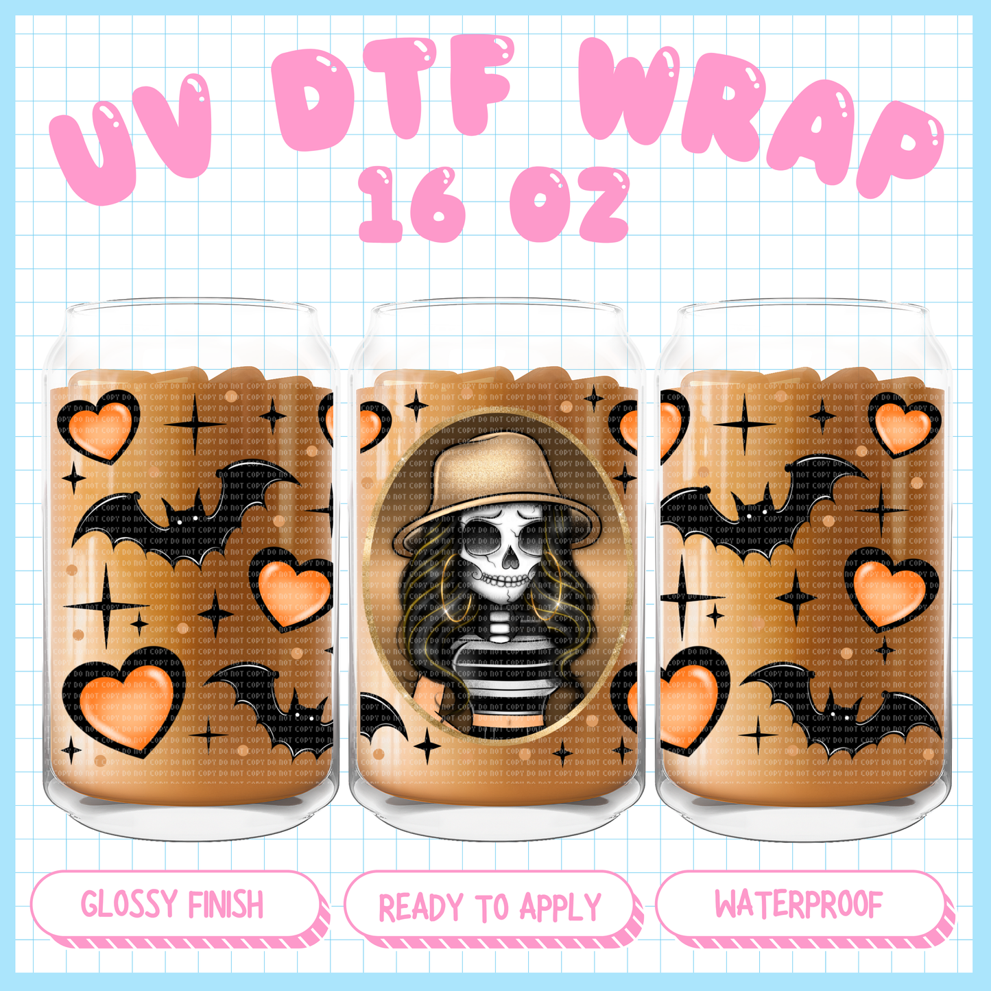 Spooky Chicana - 16 oz UV DTF WRAP