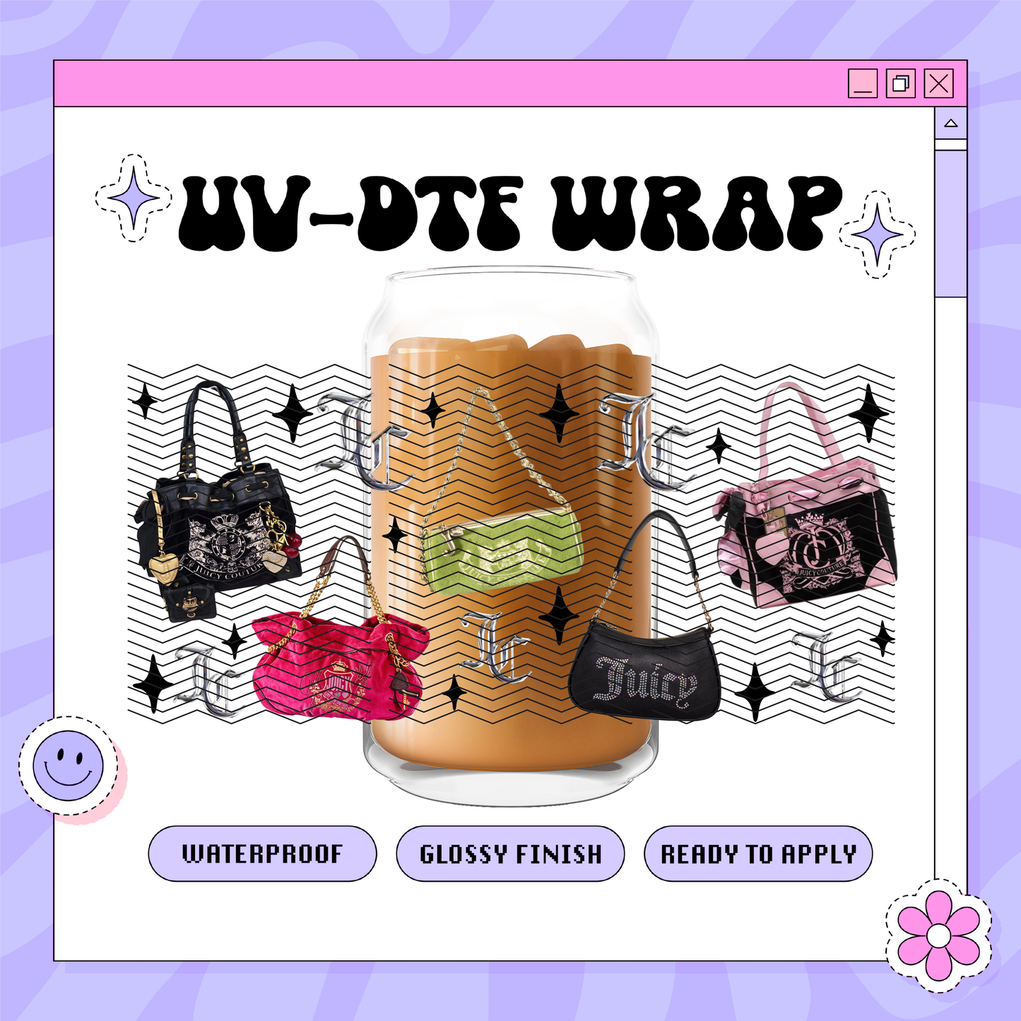 (Copy) 2000s Juicy Purses - 16oz Glass Wrap