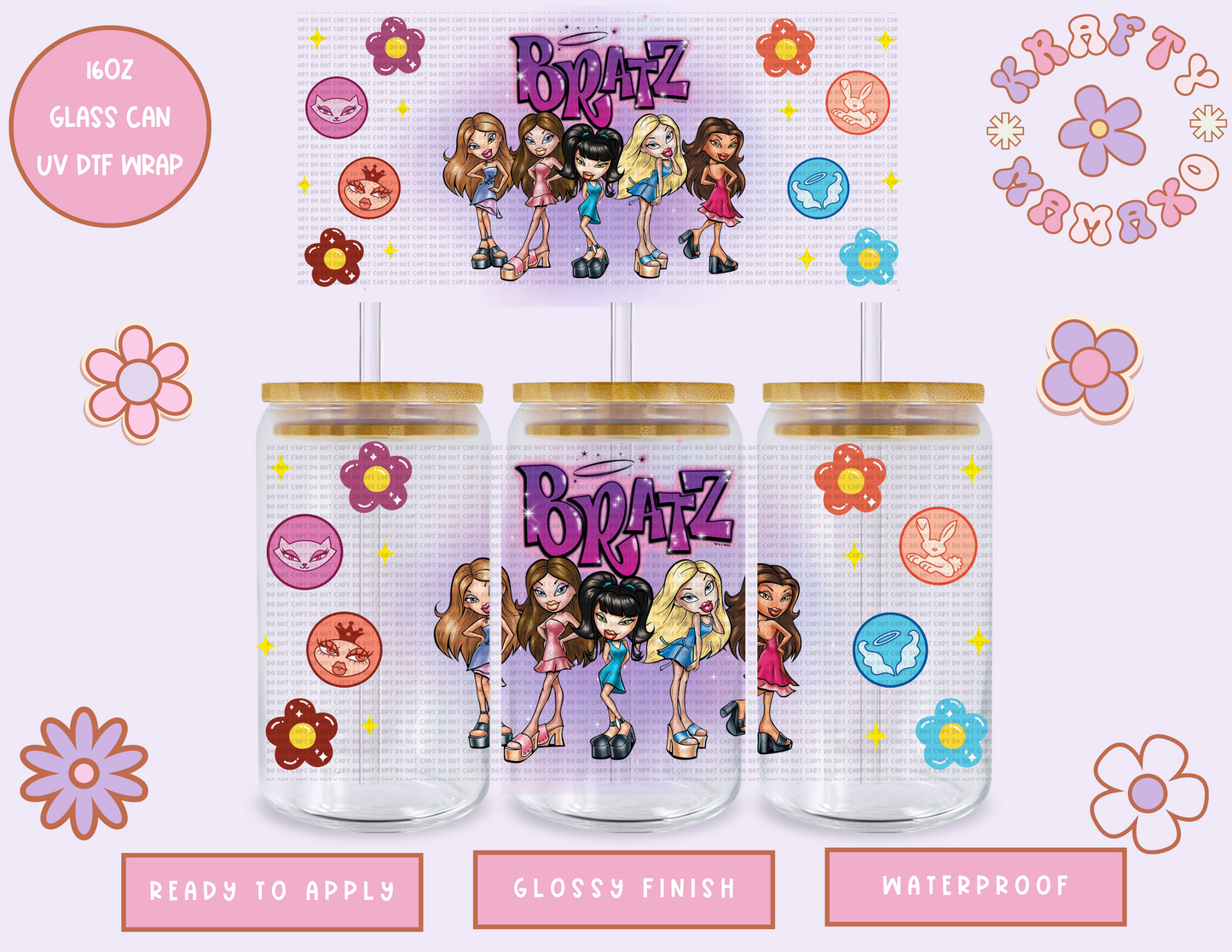 Fancy Dolls - 16 Oz UV DTF Wrap