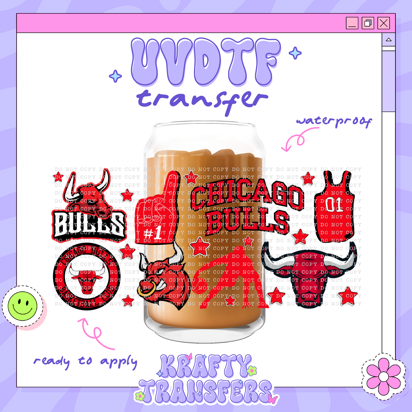 Chicago Bulls Basketball Exclusive - 16oz Glass Wrap