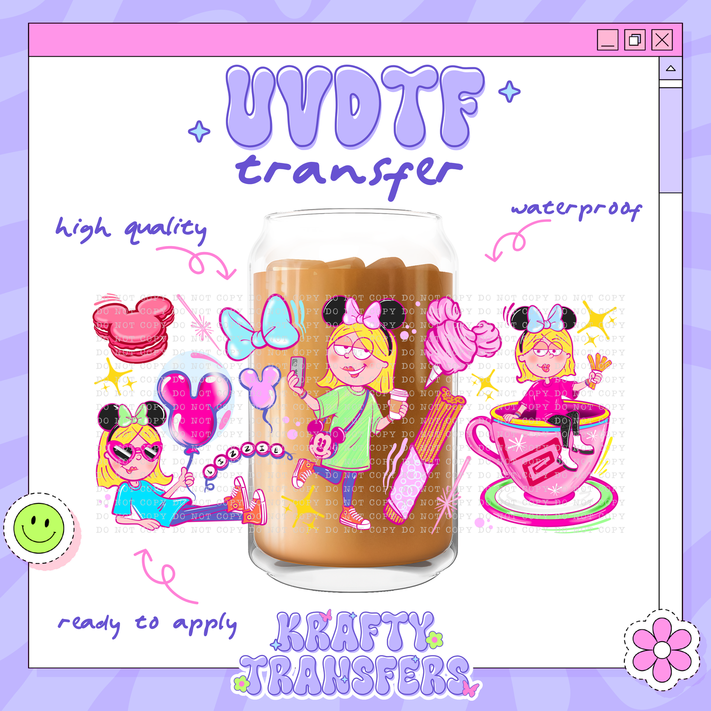 Lizz Dis Pink - 16oz Glass Wrap