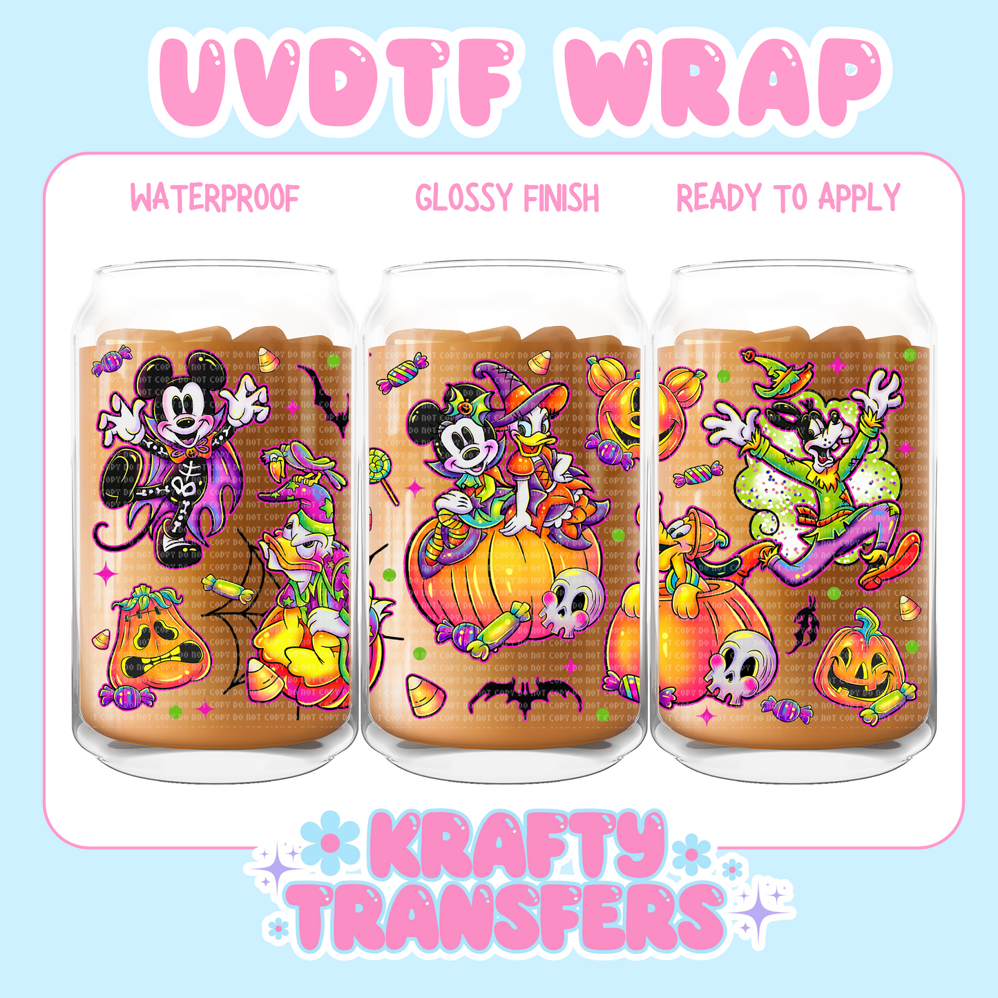 Spooky Dis Friends - 16 oz UV DTF WRAP