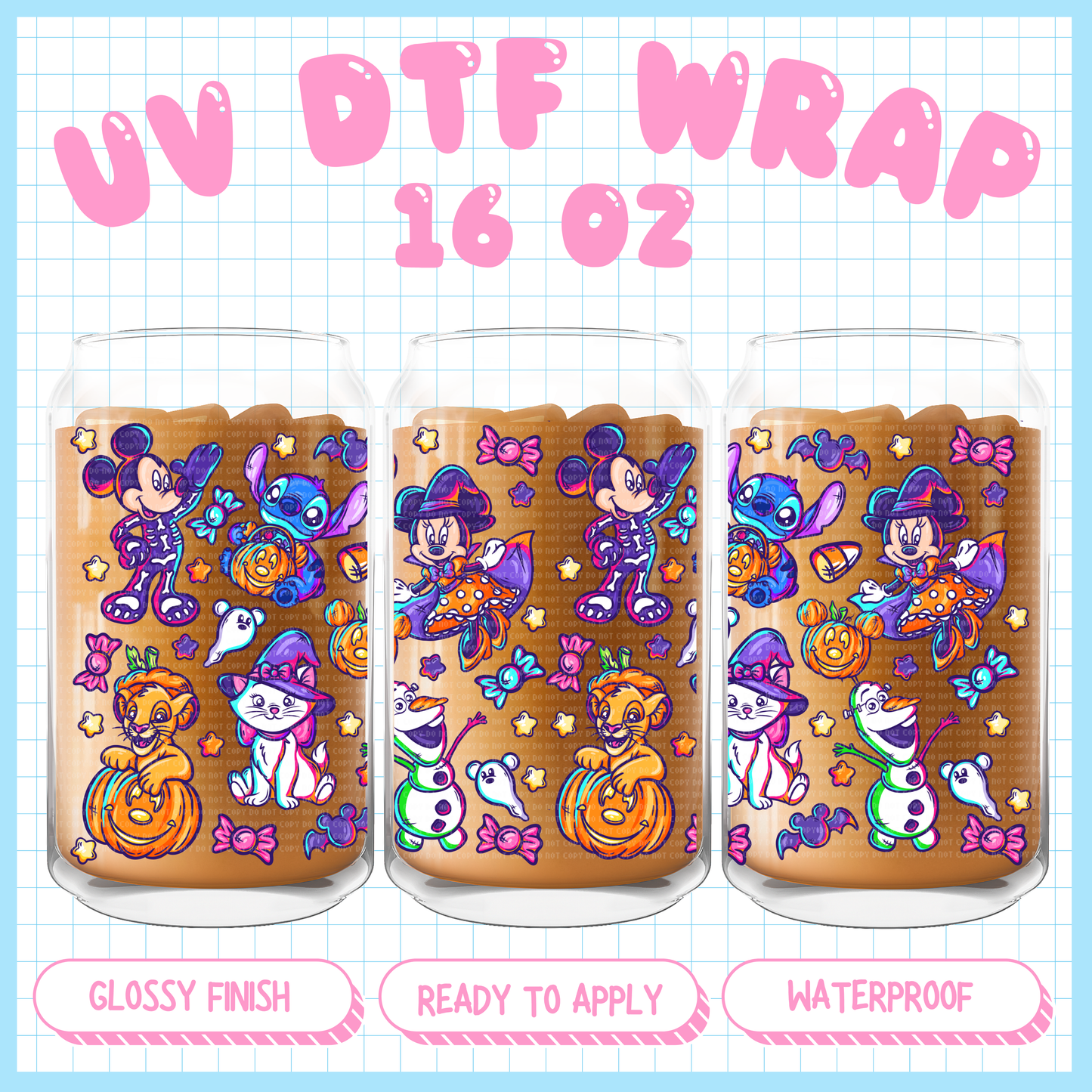 Dis Halloween
- 16 oz UV DTF WRAP