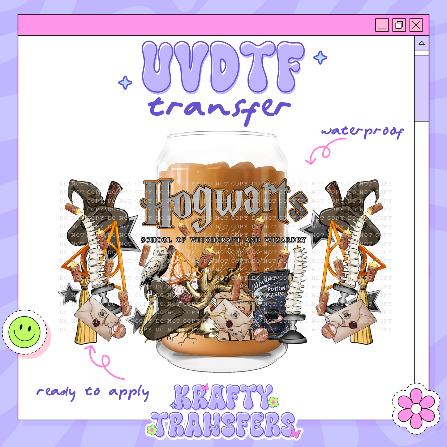 Wizard Hogwarts - 16oz Glass Wrap