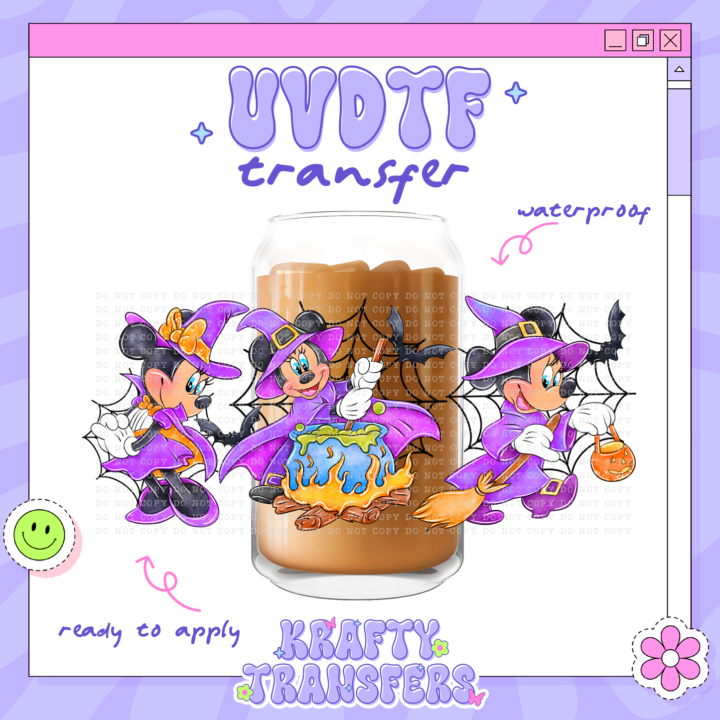 Dis Spooky Witch Mouse - 16oz Glass Wrap