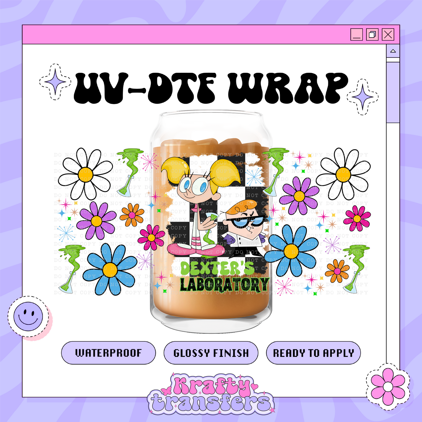 Retro Dexter + DeeDee - 16oz Glass Wrap