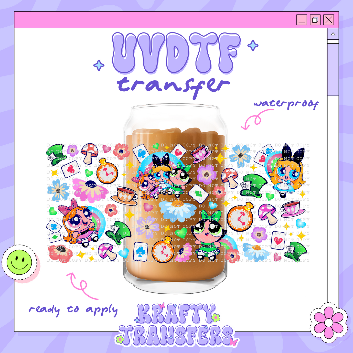 Wonderland Powergirls - 16oz Glass Wrap