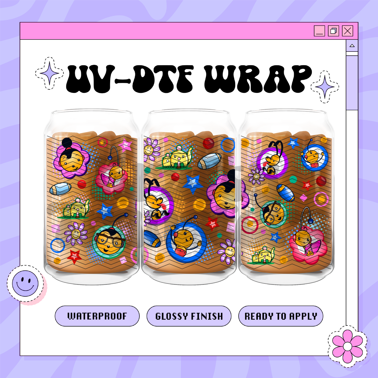 Robots 2000s - 16oz Glass Wrap