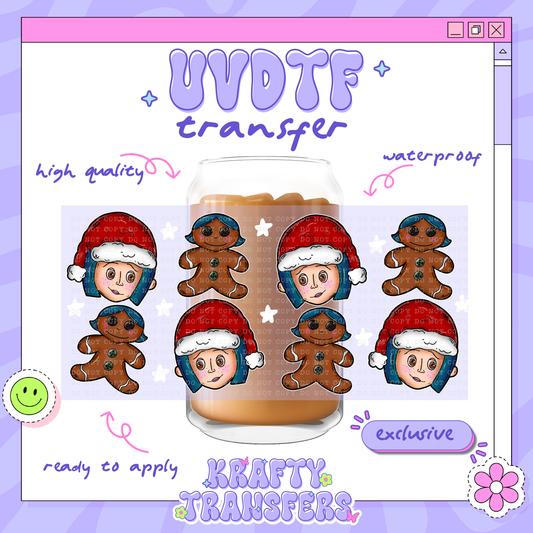 Button Girl Xmas - 16oz Glass Wrap