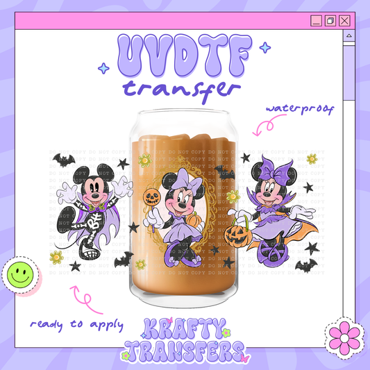 Dis Spooky Mickey + Minnie - 16oz Glass Wrap
