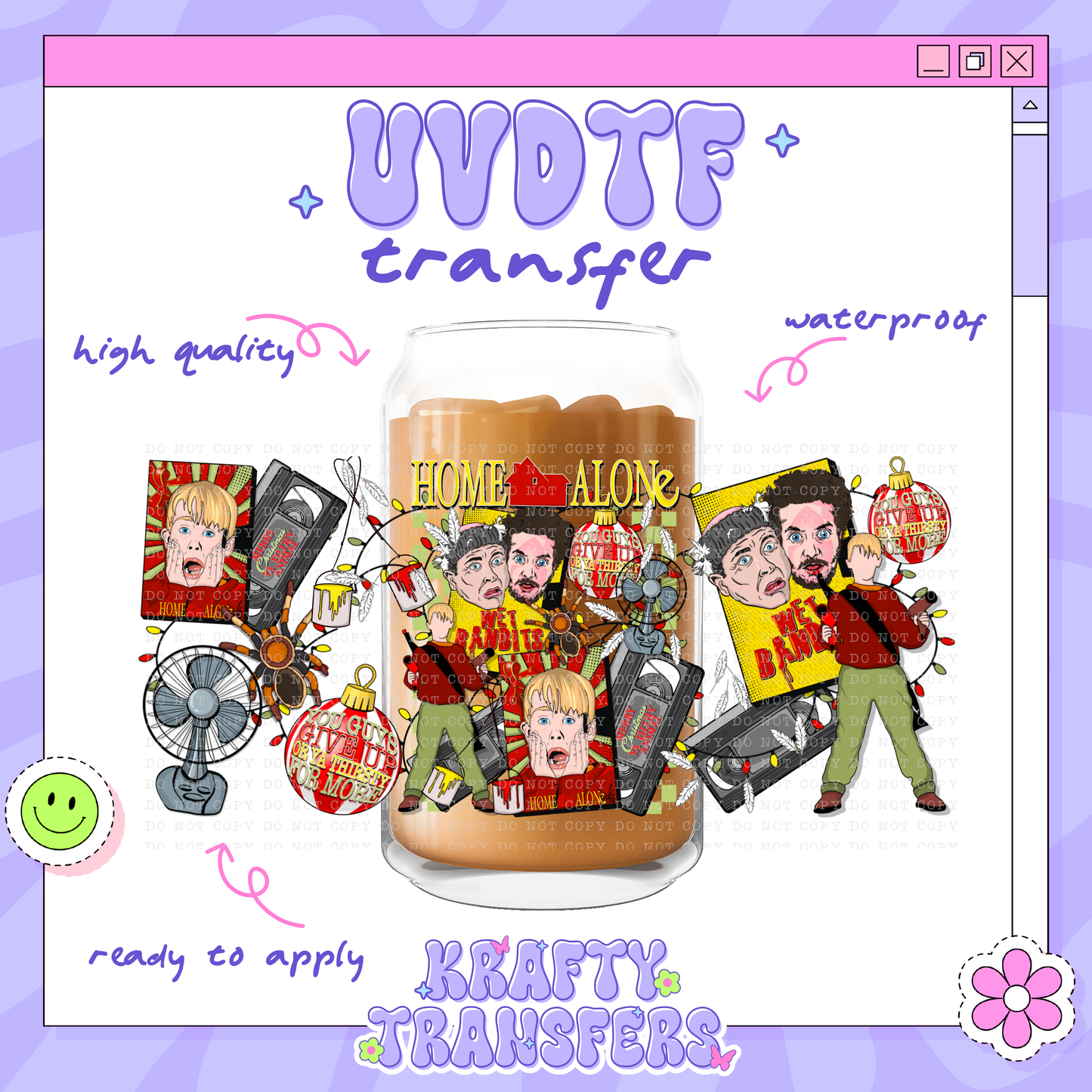 Holiday Home Alone - 16oz Glass Wrap