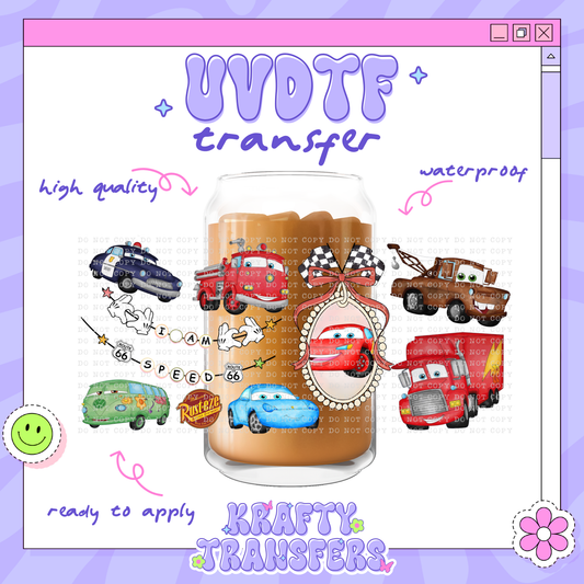 Dis Cars - 16oz Glass Wrap