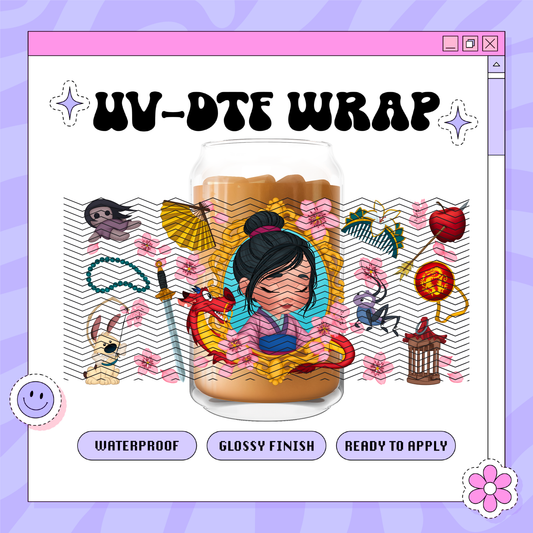 Princess Mulan - 16oz Glass Wrap