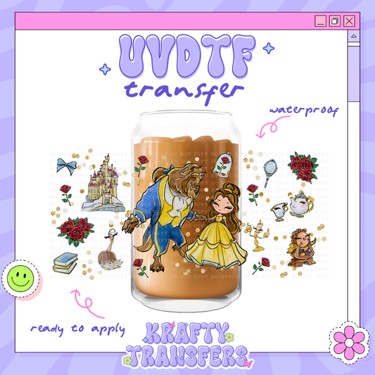 Dis Princess B & Beast - 16oz Glass Wrap