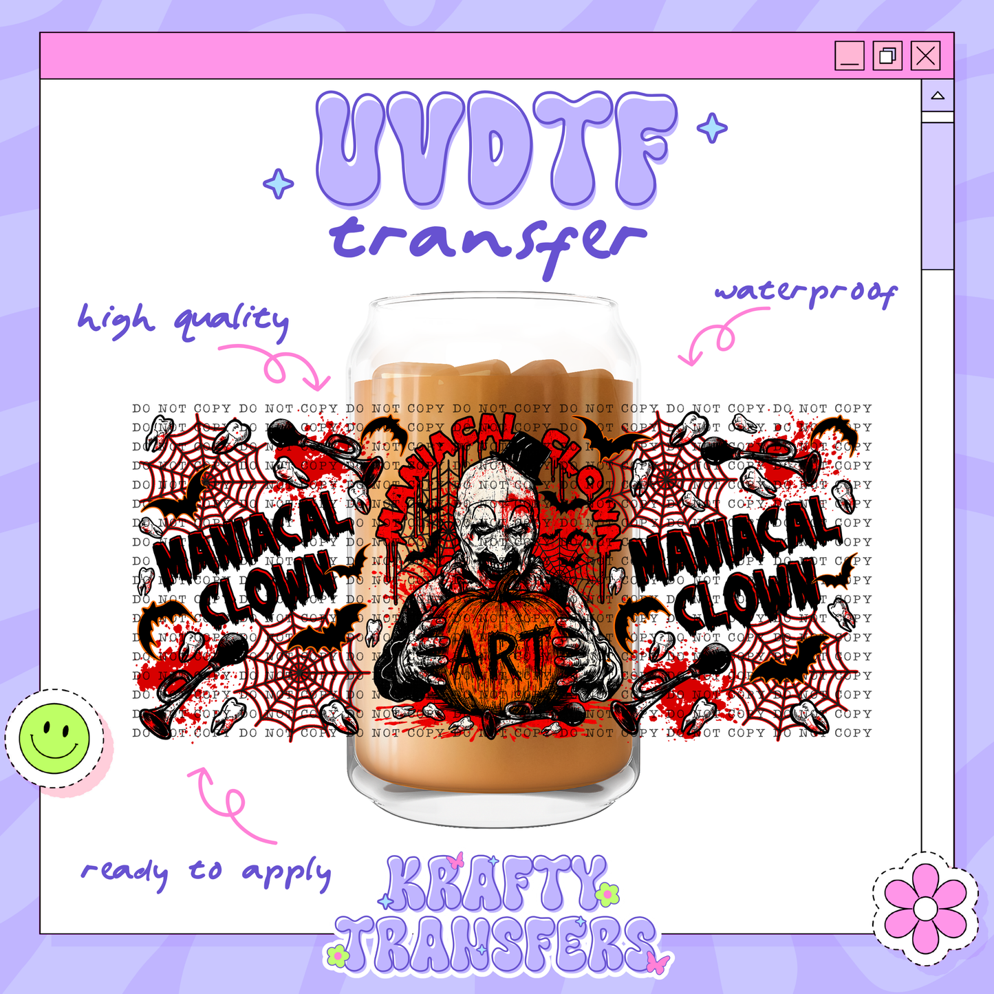 Spooky ART Clown  | #23 | 16oz UVDTF Wrap