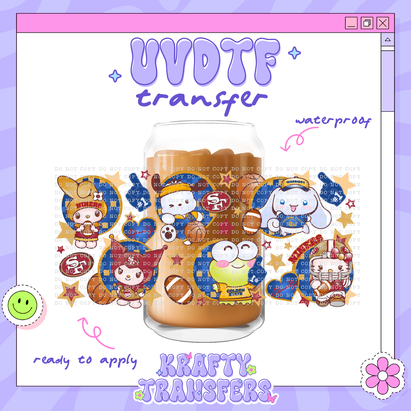 Kawaii SF Football - 16oz Glass Wrap