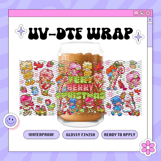 Holiday Berry + Friends - 16oz Glass Wrap