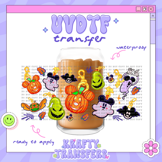 Dis Spooky Keychain - 16oz Glass Wrap