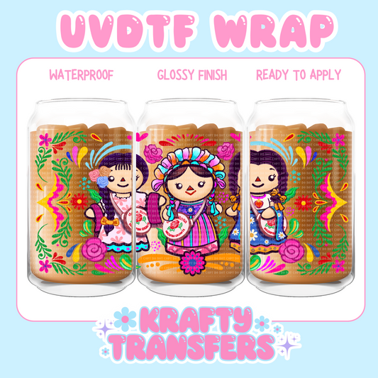 Mexican Dolls - 16 oz UV DTF WRAPS