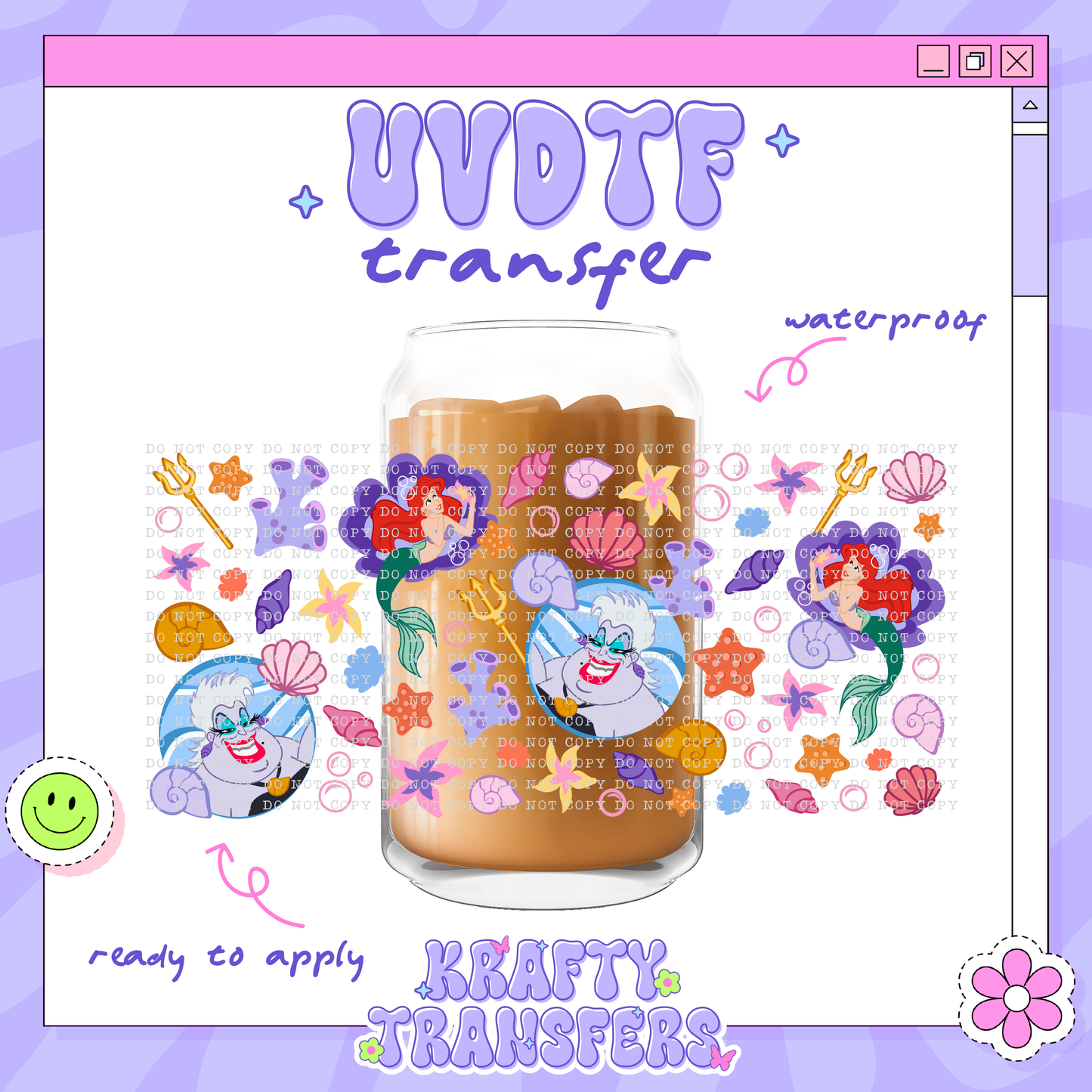 Dis Ariel & Sea Witch - 16oz Glass Wrap