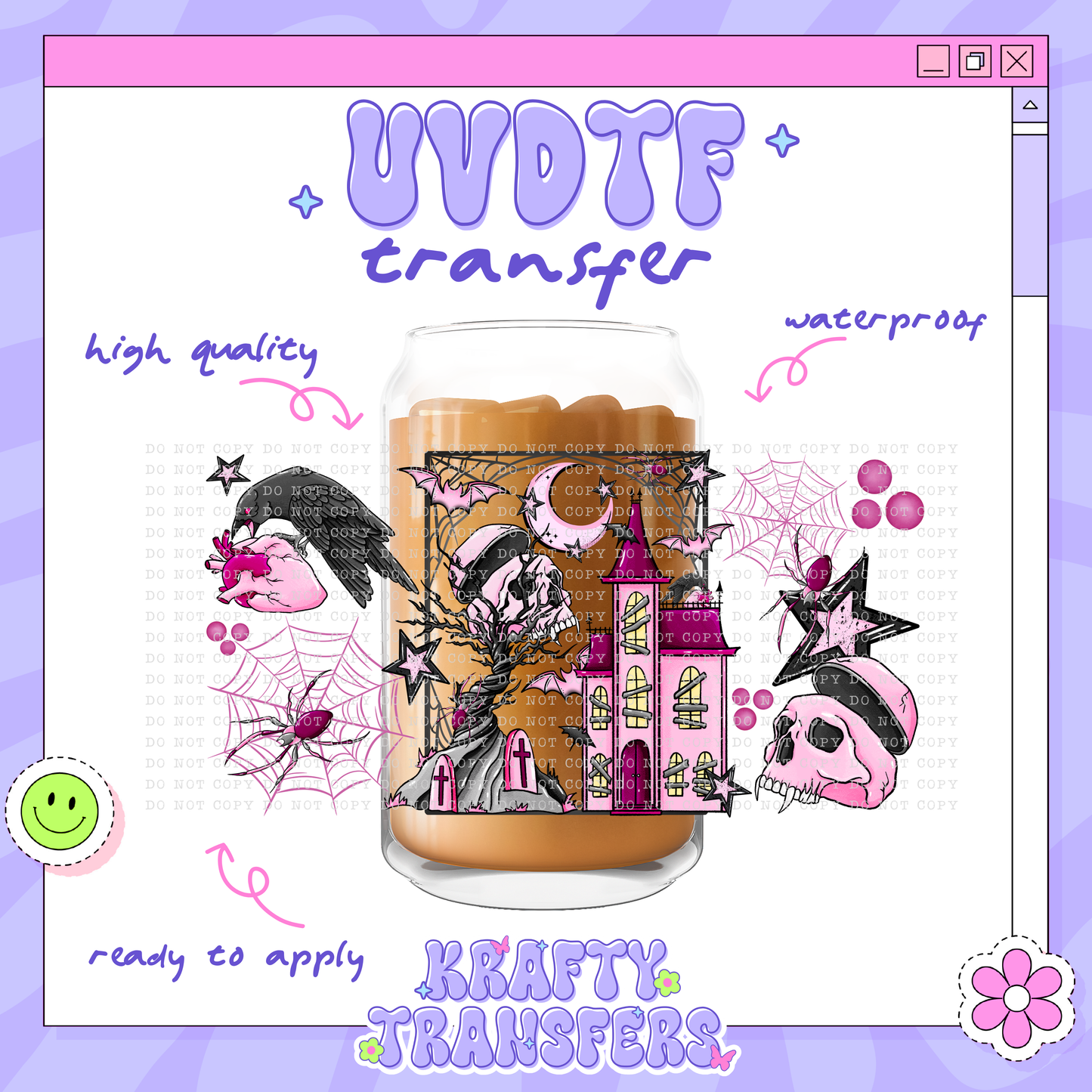 Pink Skulls | #23 | 16oz UVDTF Wrap
