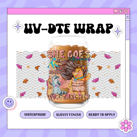 Dis Princess Bear P - 16oz Glass Wrap