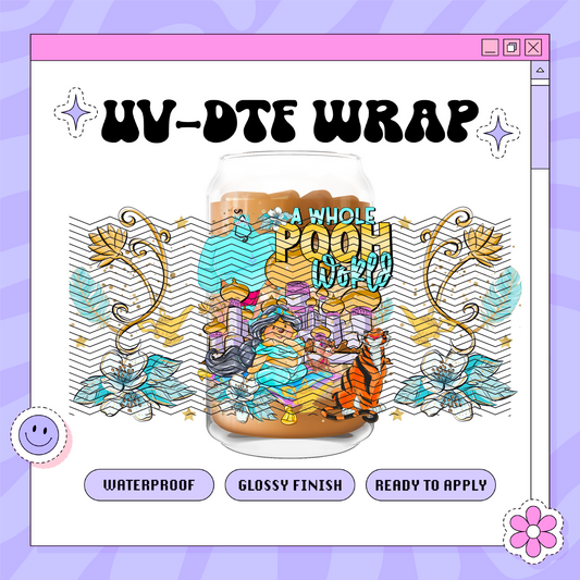 Dis Princess Bear J - 16oz Glass Wrap