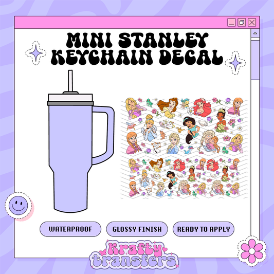 Flower Dis Princesses - Mini Stanley Keychain Decal
