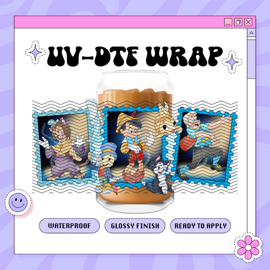 Dis Puppet Boy Stamps - 16oz Glass Wrap