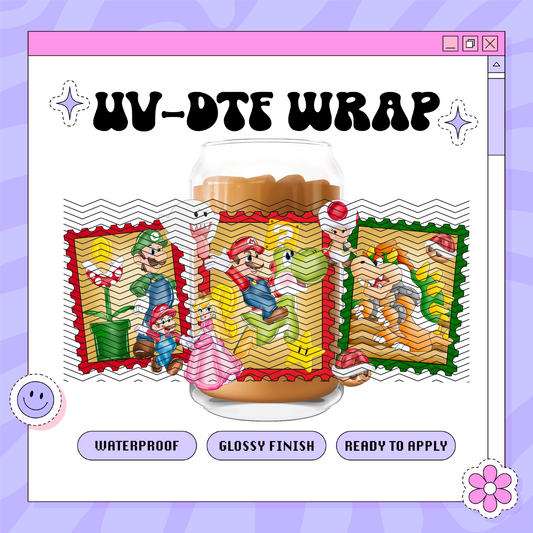 Super Bros Stamps - 16oz Glass Wrap