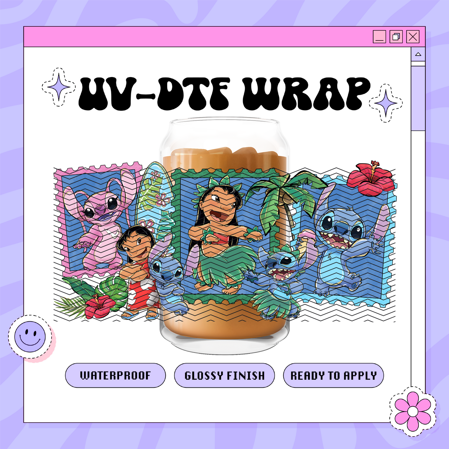 Dis Hula Alien Stamps - 16oz Glass Wrap
