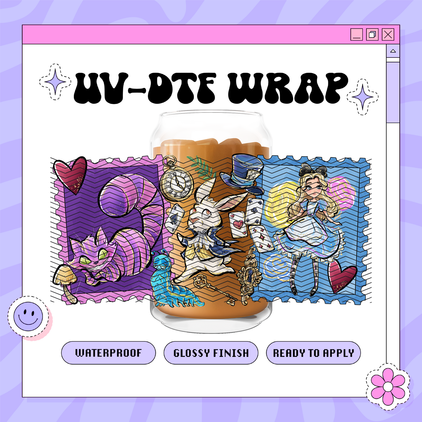 Dis Wonderland Stamps - 16oz Glass Wrap